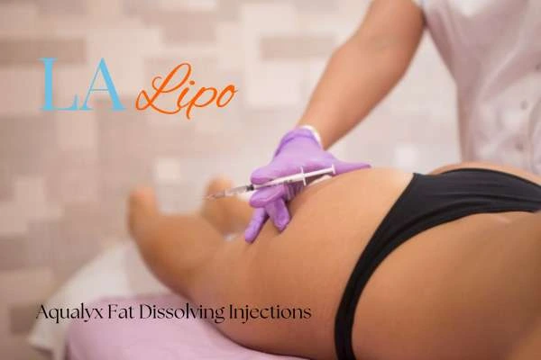 Woman having fat dissolving injections Brent Park on thighs