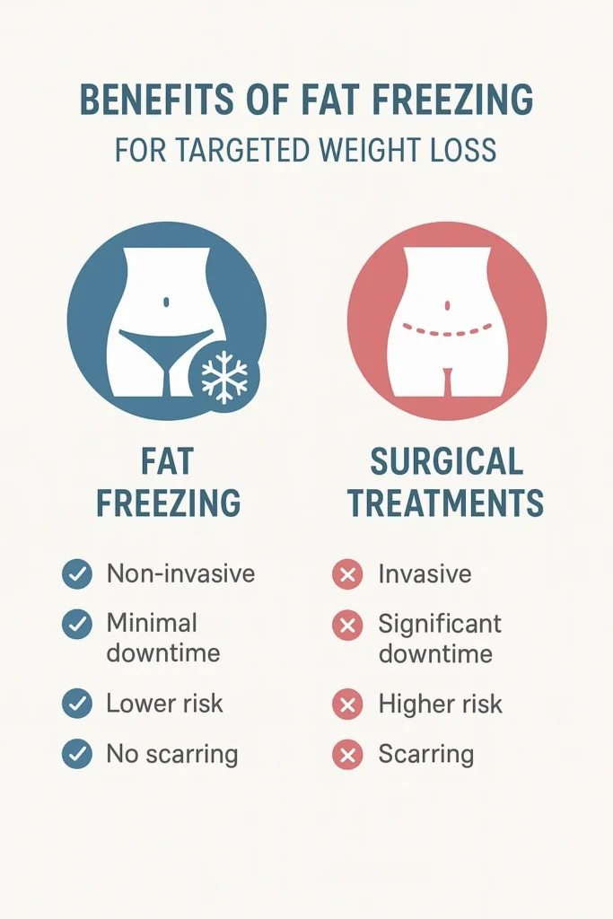 graphic showing the benefits of fat freezing Brent Park