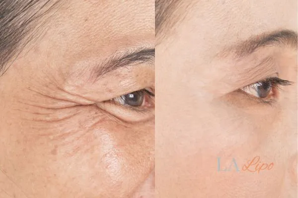 Before and after results of woman - HI-fu wrinkles reduction treatment Brent Park