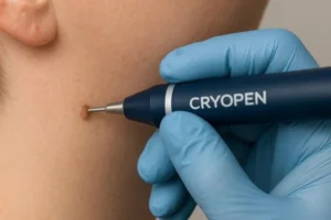 Person receiving skin tag removal Brent Park